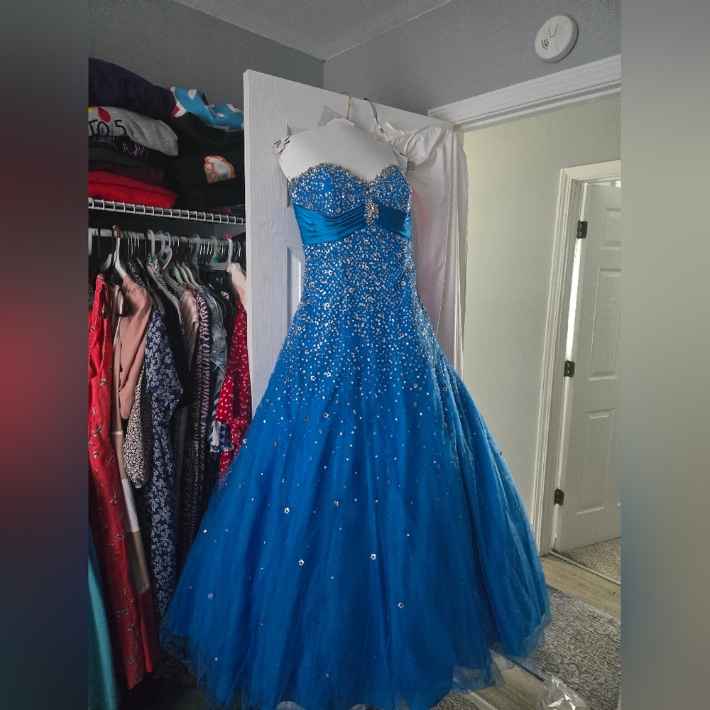 Mori Lee Blue Prom Dress